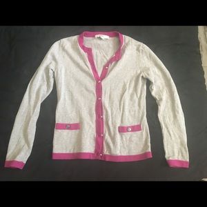 Pink and Grey Coach Cardigan Sweater